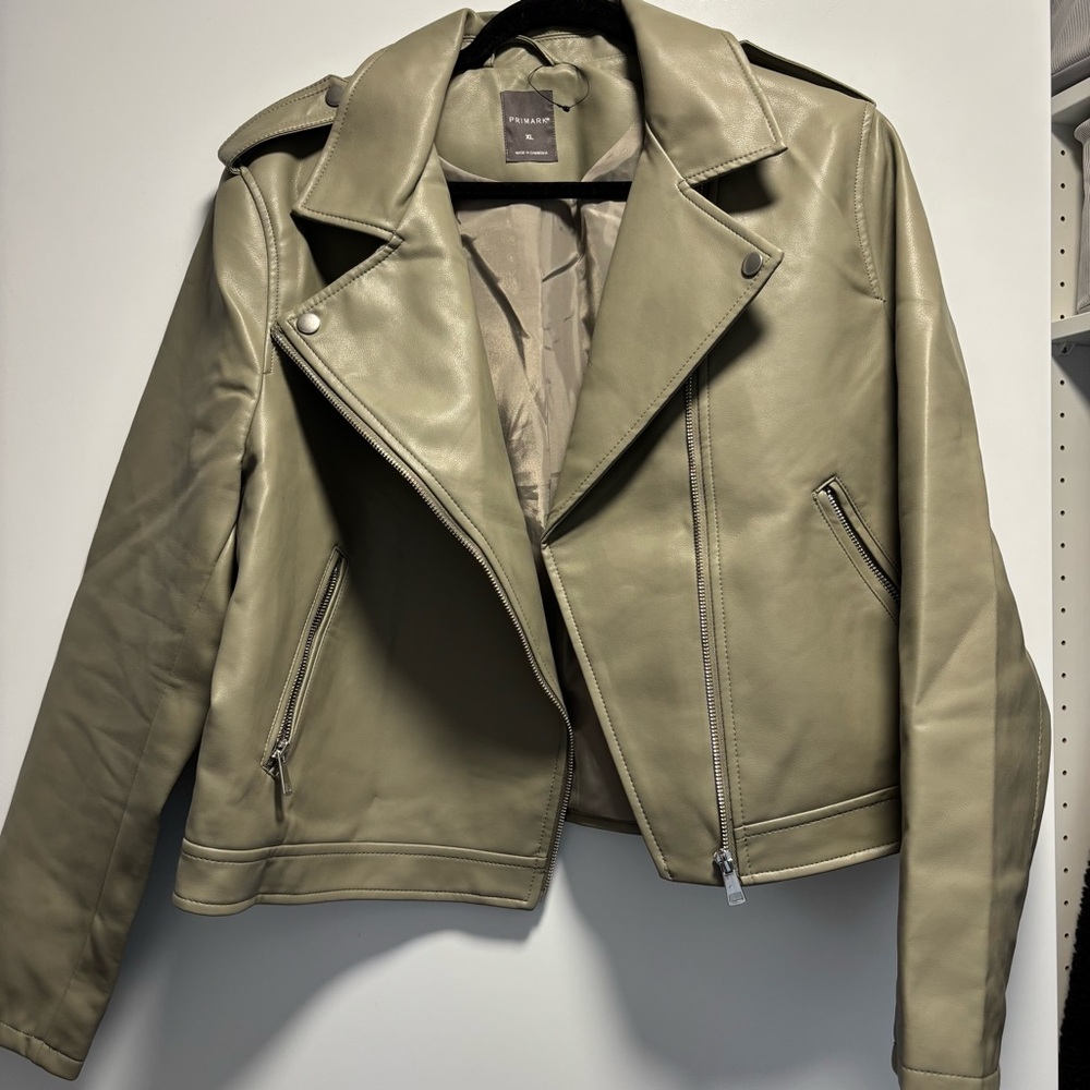Olive Green Women's Leather Jacket